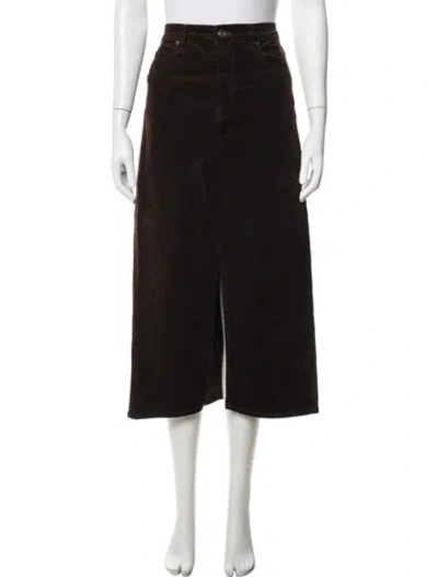 Pre-owned Frame Midi Length Skirt In Brown