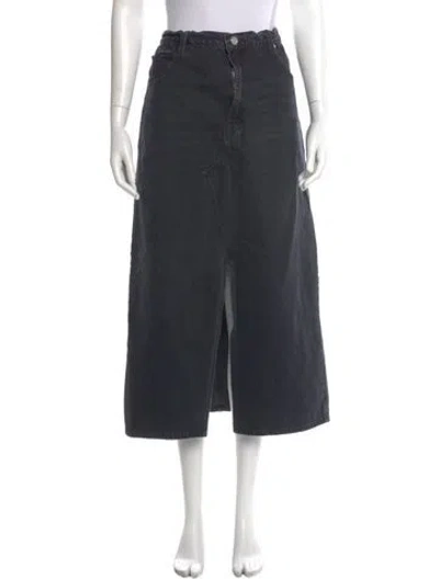 Pre-owned Frame Midi Length Skirt In Gray