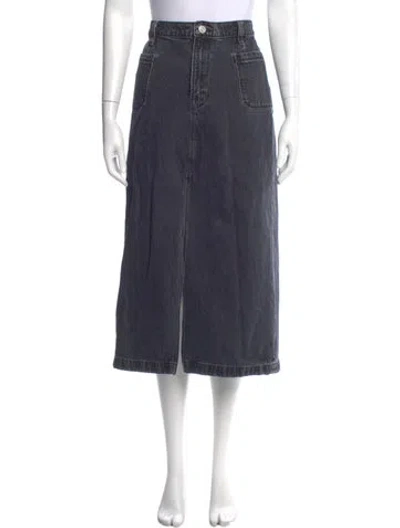 Pre-owned Frame Midi Length Skirt In Gray