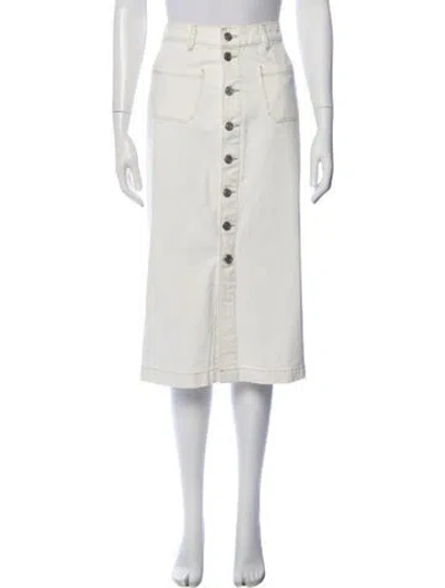 Pre-owned Frame Midi Length Skirt In Neutral