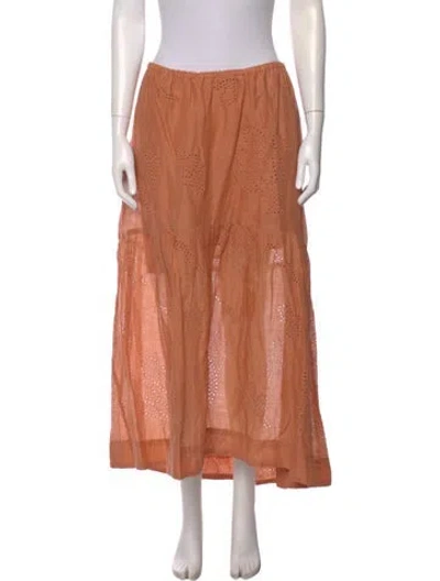 Pre-owned Frame Midi Length Skirt In Orange