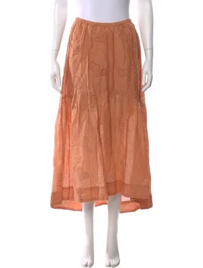 Pre-owned Frame Midi Length Skirt In Orange