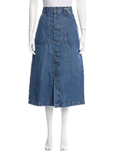 Pre-owned Frame Midi Length Skirt W/ Tags In Blue