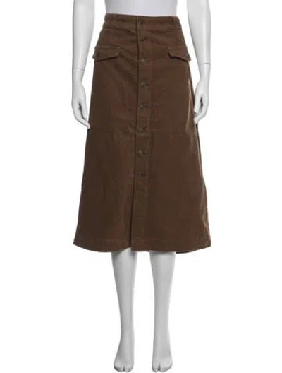 Pre-owned Frame Midi Length Skirt W/ Tags In Brown