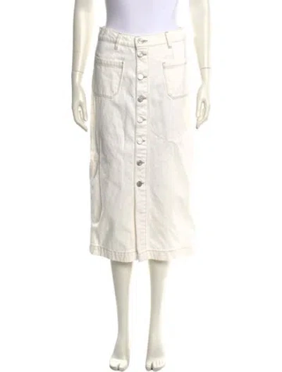 Pre-owned Frame Midi Length Skirt In White