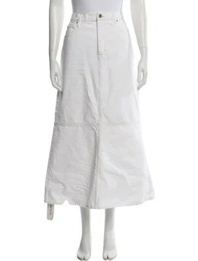 Pre-owned Frame Midi Length Skirt In White