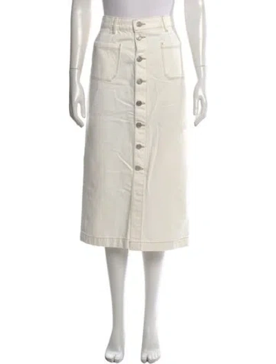 Pre-owned Frame Midi Length Skirt In White