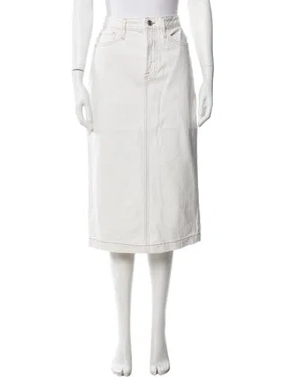 Pre-owned Frame Midi Length Skirt In White