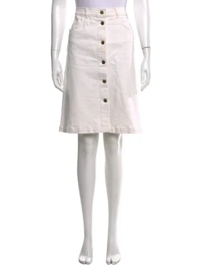 Pre-owned Frame Midi Length Skirt In White