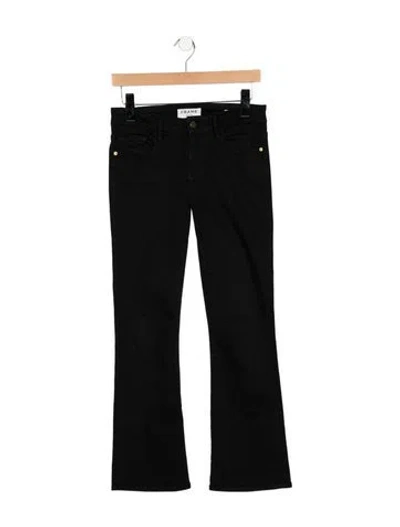 Pre-owned Frame Mid-rise Flared Jeans In Black