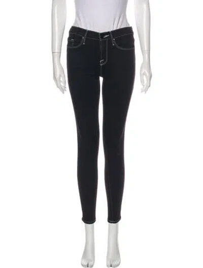 Pre-owned Frame Mid-rise Skinny Leg Jeans In Black
