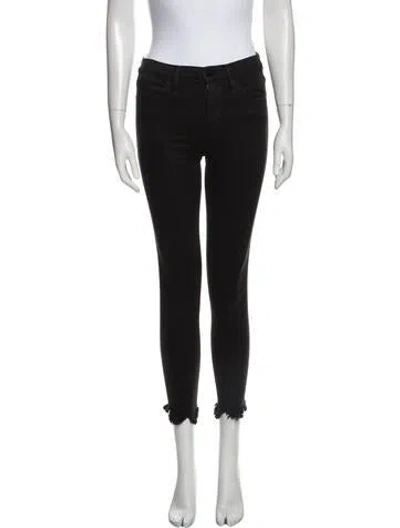 Pre-owned Frame Mid-rise Skinny Leg Jeans In Black