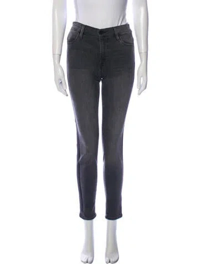 Pre-owned Frame Mid-rise Skinny Leg Jeans In Black