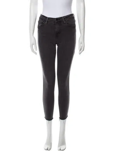Pre-owned Frame Mid-rise Skinny Leg Jeans In Black