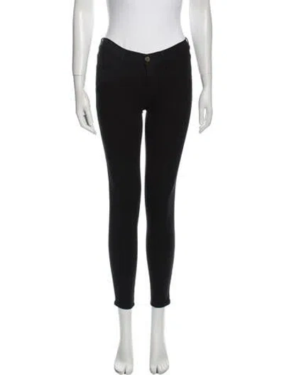Pre-owned Frame Mid-rise Skinny Leg Jeans In Black