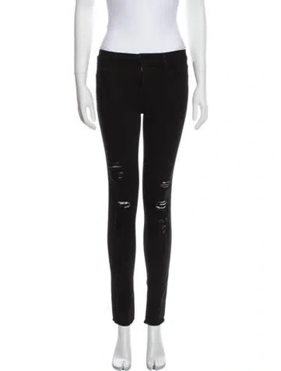 Pre-owned Frame Mid-rise Skinny Leg Jeans In Black