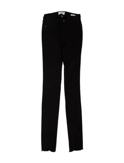 Pre-owned Frame Mid-rise Skinny Leg Jeans In Black