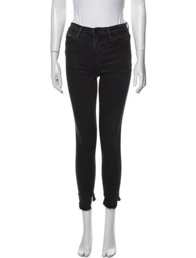 Pre-owned Frame Mid-rise Skinny Leg Jeans In Black
