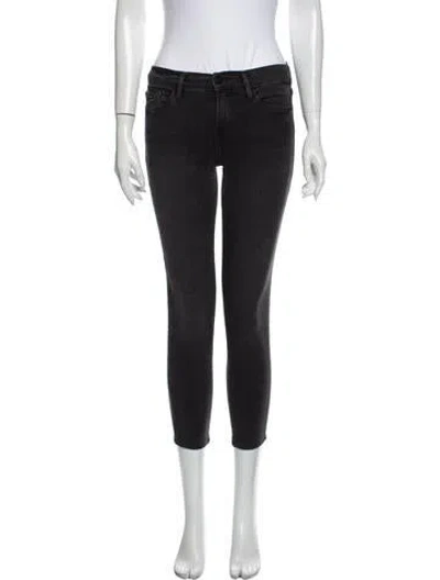 Pre-owned Frame Mid-rise Skinny Leg Jeans In Black