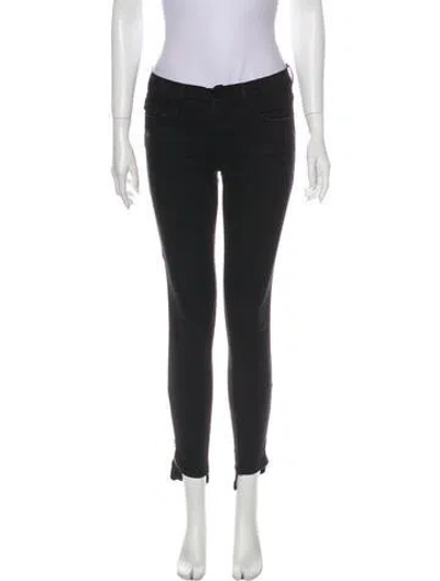 Pre-owned Frame Mid-rise Skinny Leg Jeans In Black