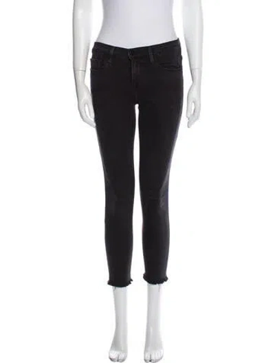 Pre-owned Frame Mid-rise Skinny Leg Jeans In Black