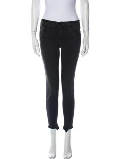 Pre-owned Frame Mid-rise Skinny Leg Jeans In Black