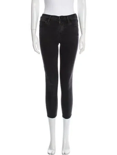 Pre-owned Frame Mid-rise Skinny Leg Jeans In Black