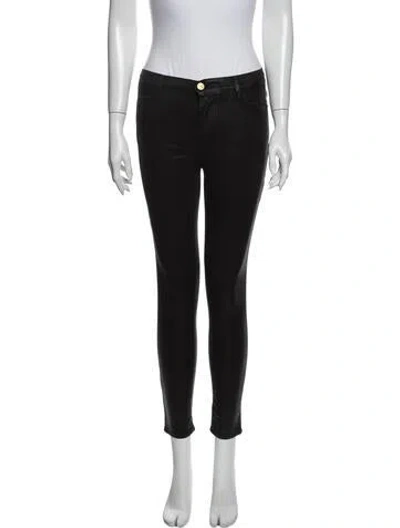 Pre-owned Frame Mid-rise Skinny Leg Jeans In Black