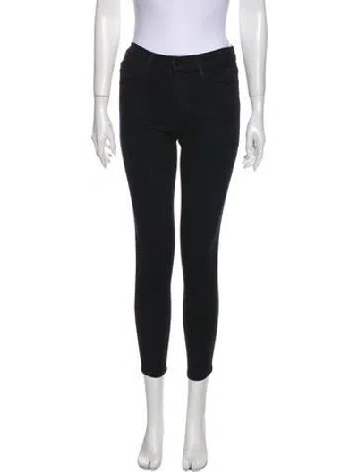 Pre-owned Frame Mid-rise Skinny Leg Jeans In Black