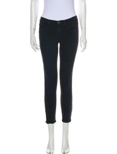 Pre-owned Frame Mid-rise Skinny Leg Jeans In Black