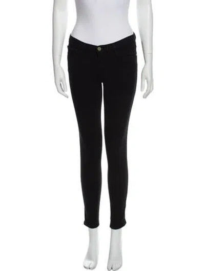 Pre-owned Frame Mid-rise Skinny Leg Jeans In Black