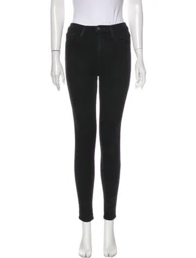Pre-owned Frame Mid-rise Skinny Leg Jeans In Black