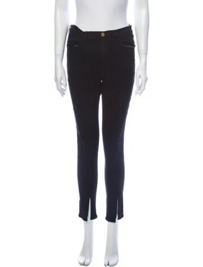 Pre-owned Frame Mid-rise Skinny Leg Jeans In Black