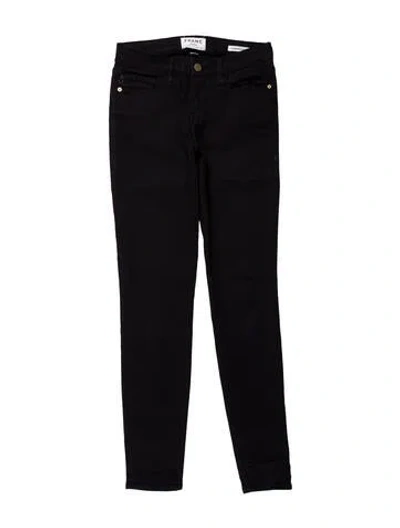 Pre-owned Frame Mid-rise Skinny Leg Jeans In Black