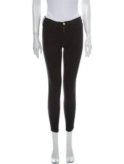Pre-owned Frame Mid-rise Skinny Leg Jeans In Black