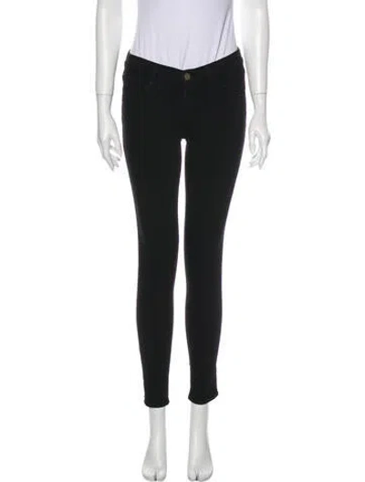 Pre-owned Frame Mid-rise Skinny Leg Jeans In Black