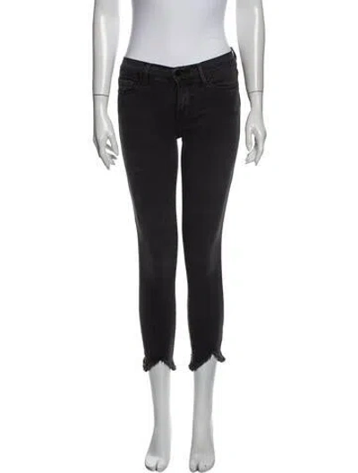 Pre-owned Frame Mid-rise Skinny Leg Jeans In Black