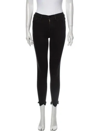 Pre-owned Frame Mid-rise Skinny Leg Jeans In Black