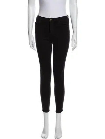 Pre-owned Frame Mid-rise Skinny Leg Jeans In Black