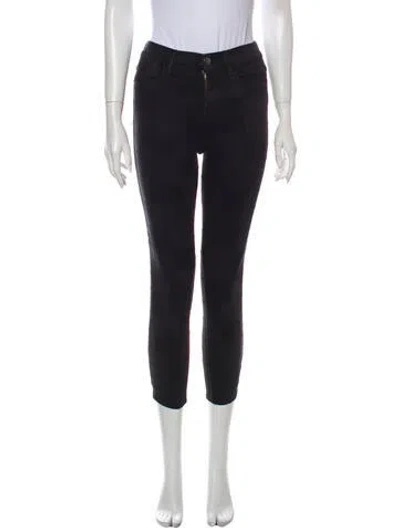 Pre-owned Frame Mid-rise Skinny Leg Jeans In Black
