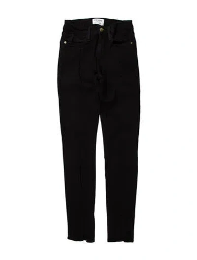 Pre-owned Frame Mid-rise Skinny Leg Jeans In Black