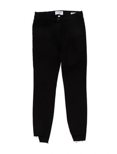 Pre-owned Frame Mid-rise Skinny Leg Jeans In Black