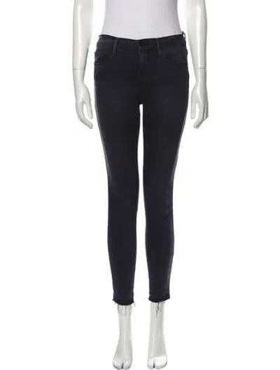 Pre-owned Frame Mid-rise Skinny Leg Jeans In Black
