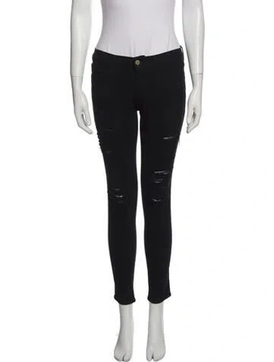 Pre-owned Frame Mid-rise Skinny Leg Jeans In Black