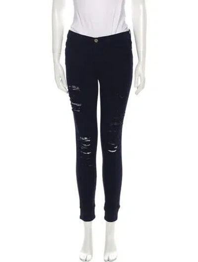 Pre-owned Frame Mid-rise Skinny Leg Jeans In Black