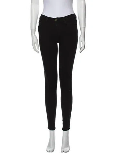 Pre-owned Frame Mid-rise Skinny Leg Jeans In Black
