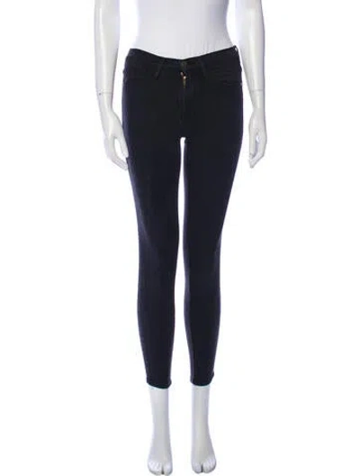 Pre-owned Frame Mid-rise Skinny Leg Jeans In Black