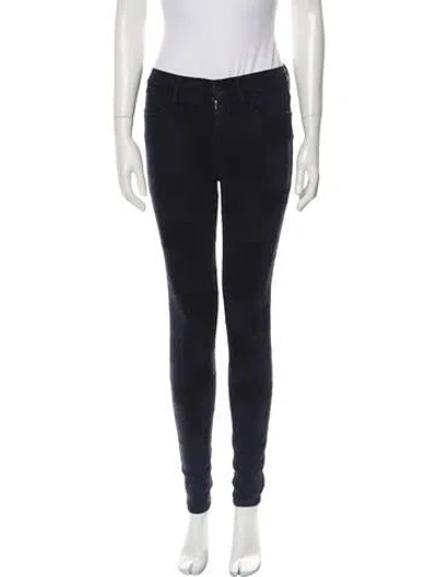 Pre-owned Frame Mid-rise Skinny Leg Jeans In Black