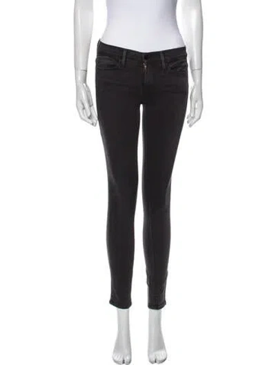 Pre-owned Frame Mid-rise Skinny Leg Jeans In Black