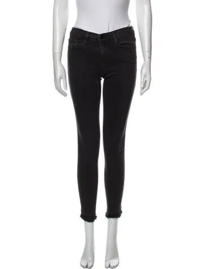 Pre-owned Frame Mid-rise Skinny Leg Jeans In Black